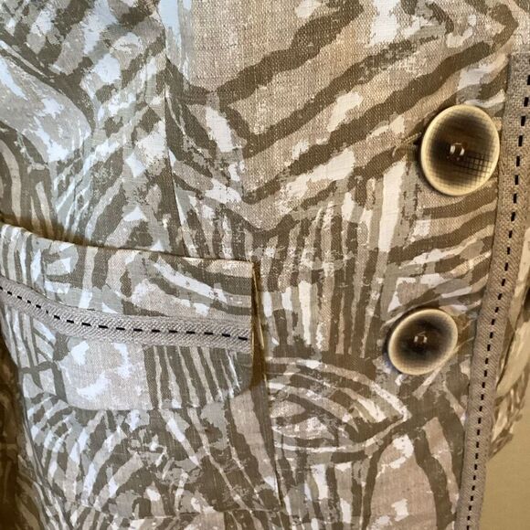 NEW Canvasbacks Linen Jungle Print Normcore Blazer Size 6 Career/Casual NWOT - Picture 6 of 15